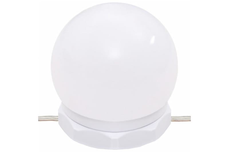 beBasic Sminkebord med LED høyglans hvit 96x40x142 cm - Hvit - Sminkebord & toalettbord