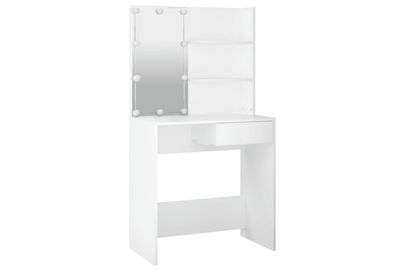 beBasic Sminkebord med LED hvit 74,5x40x141 cm - Hvit - Sminkebord & toalettbord