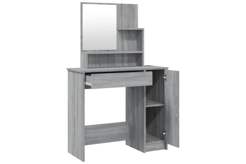 beBasic Sminkebord med speil grå sonoma 86,5x35x136 cm - GrÃ¥ - Sminkebord & toalettbord