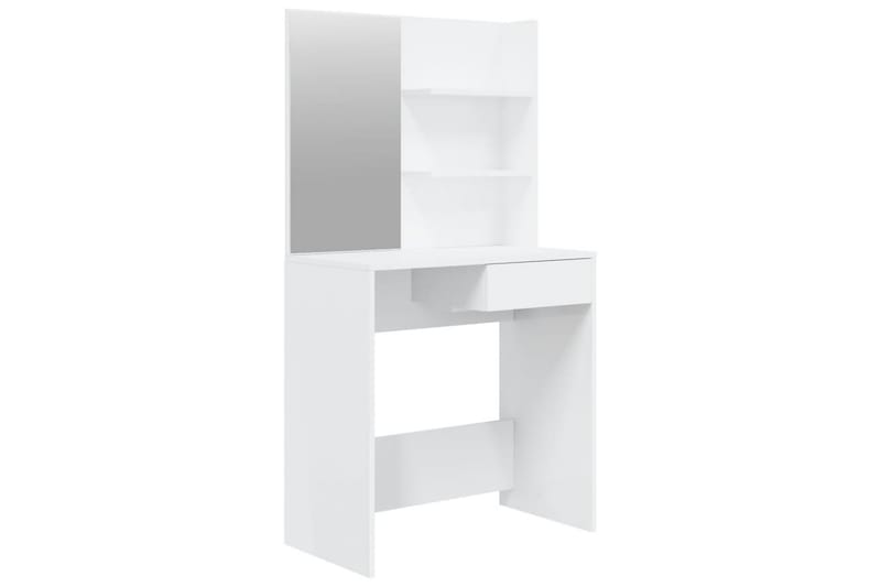 beBasic Sminkebord med speil høyglans hvit MDF 74,5x40x141 cm - Hvit - Sminkebord & toalettbord