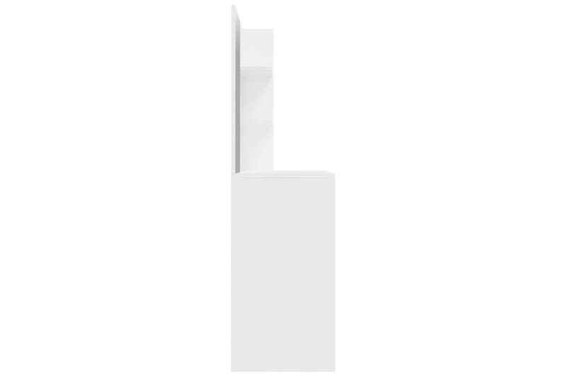 beBasic Sminkebord med speil høyglans hvit MDF 74,5x40x141 cm - Hvit - Sminkebord & toalettbord