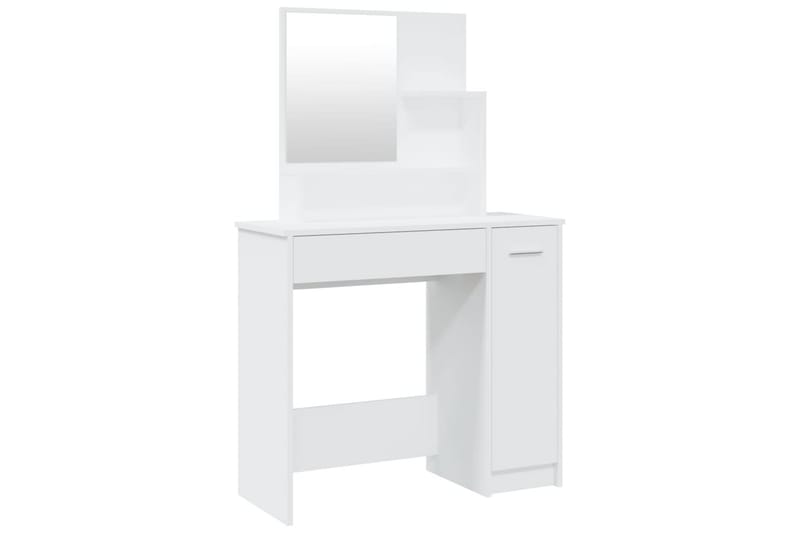 beBasic Sminkebord med speil hvit 86,5x35x136 cm - Hvit - Sminkebord & toalettbord