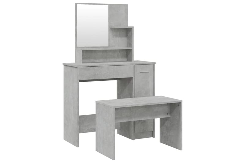 beBasic Sminkebordsett betonggrå 86,5x35x136 cm - GrÃ¥ - Sminkebord & toalettbord