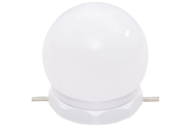 beBasic Sminkebordsett med LED høyglans hvit konstruert tre - Hvit - Sminkebord & toalettbord