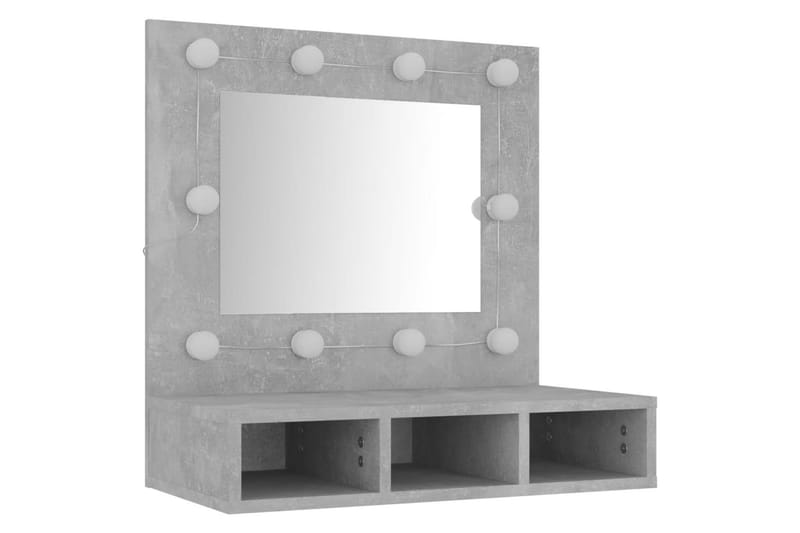 beBasic Speilskap med LED betonggrå 60x31,5x62 cm - GrÃ¥ - Sminkebord & toalettbord