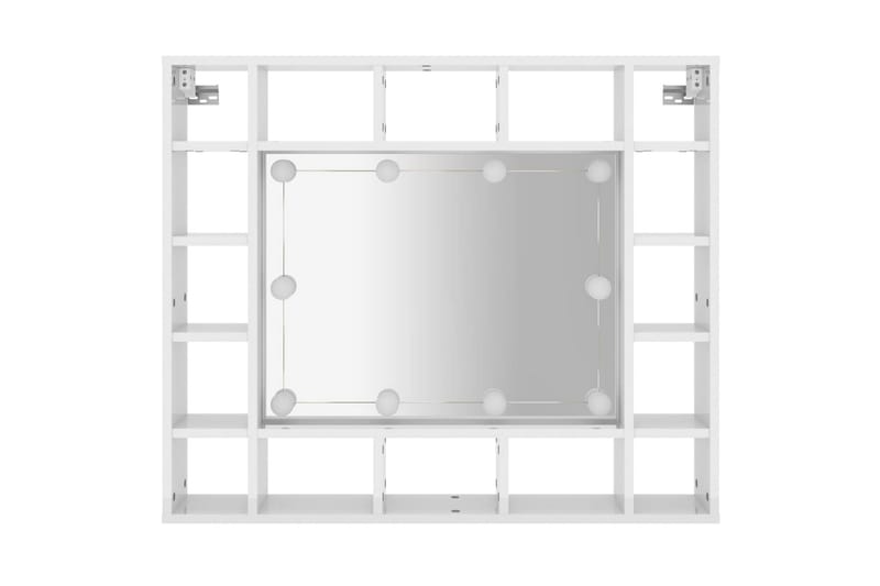 beBasic Speilskap med LED høyglans hvit 91x15x76,5 cm - Hvit - Sminkebord & toalettbord