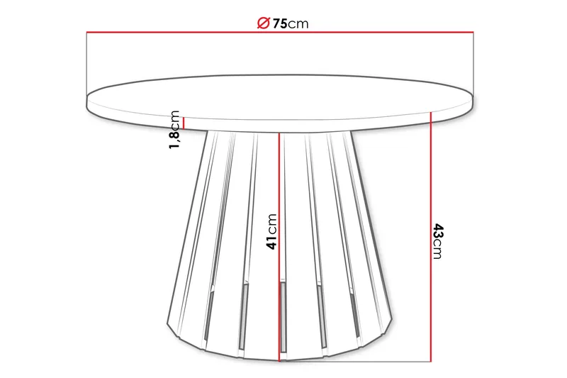 Berber Salongbord 75 cm - Grå - Møbler - Bord - Sofabord & salongbord