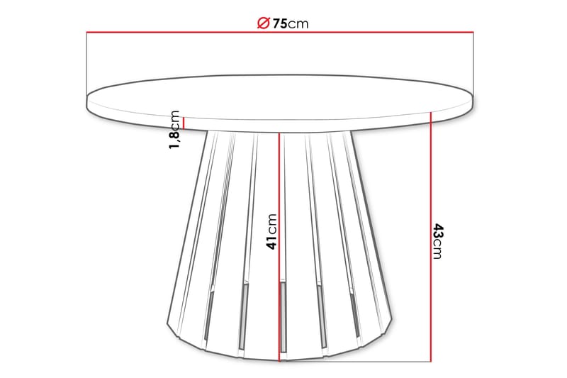 Berber Salongbord 75 cm - Svart/Grå - Møbler - Bord - Sofabord & salongbord