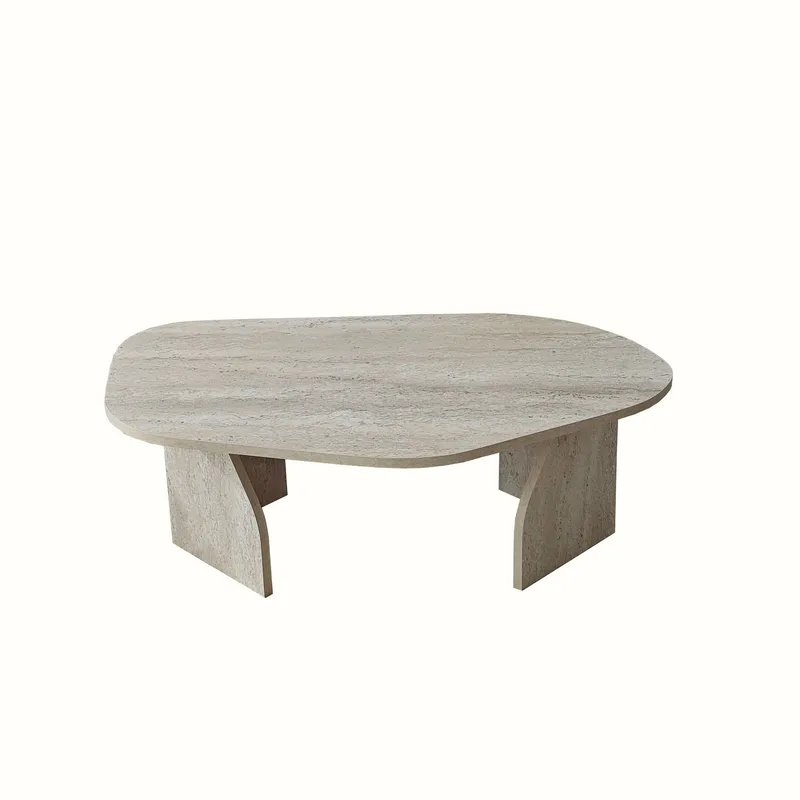 Berriaren Sofabord 100 cm, travertin og fume