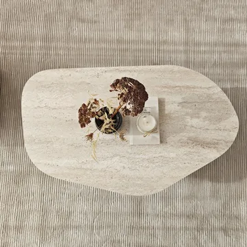 Berriaren Sofabord 100 cm - travertin og fume - Møbler - Bord - Sofabord & salongbord