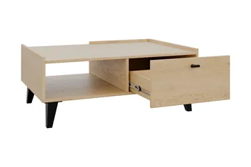 Betsi Rektangulært Salongbord 100 cm med Skuffer i Tre med Metallbein - Beige - Møbler - Bord - Sofabord & salongbord