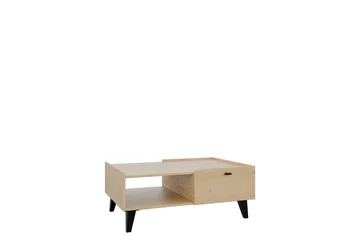 Betsi Rektangulært Salongbord 100 cm med Skuffer i Tre med Metallbein - Beige - Møbler - Bord - Sofabord & salongbord