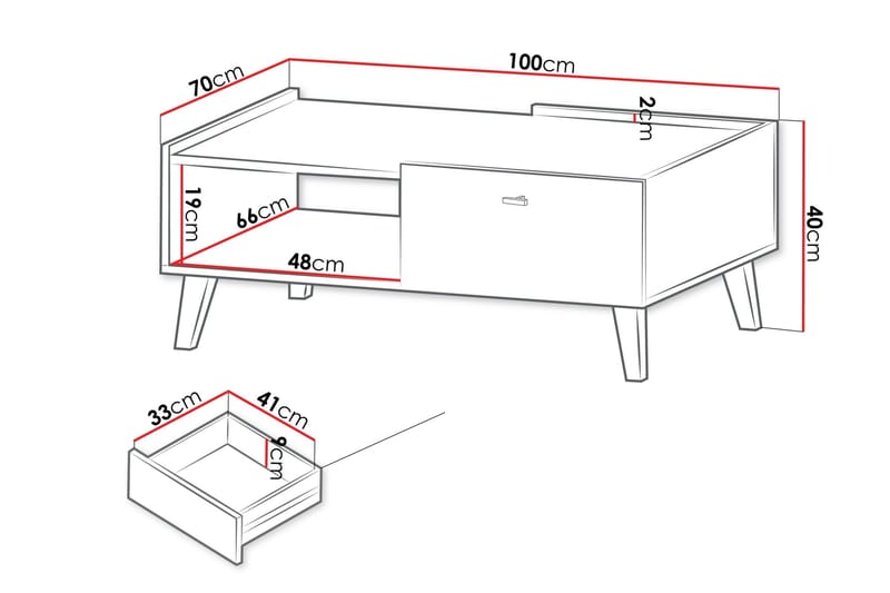 Betsi Sofabord 100 cm - Møbler - Bord - Sofabord & salongbord