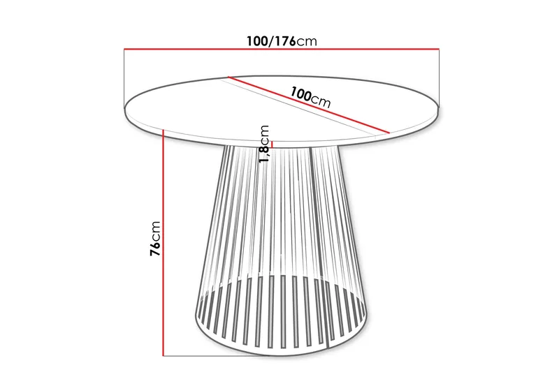 Beylen Matbord 100 cm Rund - Grå/Svart - Møbler - Bord - Spisebord & kjøkkenbord