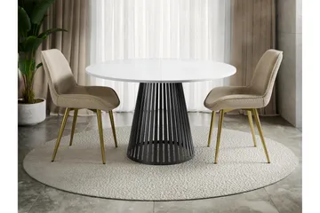Beylen Matbord 100 cm Rund - Hvit/Svart - Møbler - Bord - Spisebord & kjøkkenbord