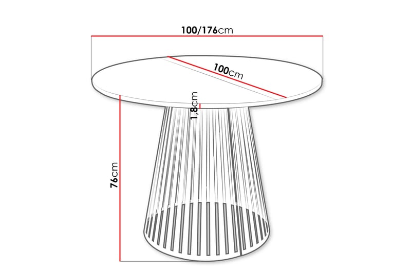 Beylen Matbord 100 cm Rund - Hvit/Svart - Møbler - Bord - Spisebord & kjøkkenbord