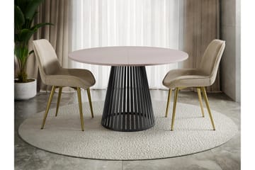 Beylen Matbord 120 cm Rund - Beige/Svart - Møbler - Bord - Spisebord & kjøkkenbord