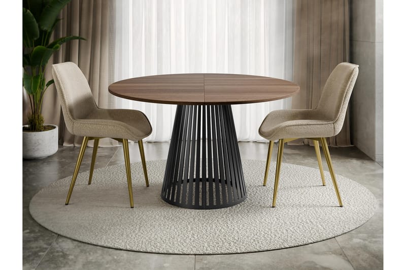 Beylen Matbord 120 cm Rund - Brun/Svart - Møbler - Bord - Spisebord & kjøkkenbord