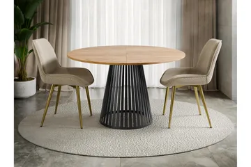 Beylen Matbord 120 cm Rund - Brun/Svart - Møbler - Bord - Spisebord & kjøkkenbord