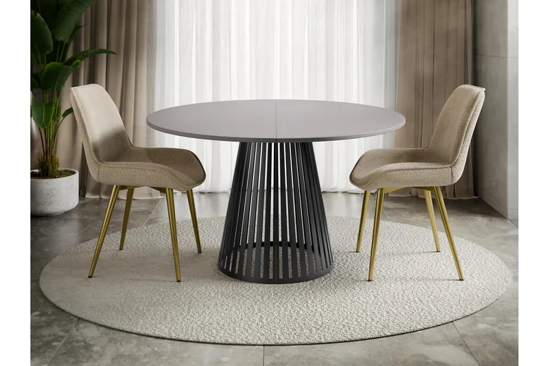 Beylen Matbord 120 cm Rund - Grå/Svart - Møbler - Bord - Spisebord & kjøkkenbord