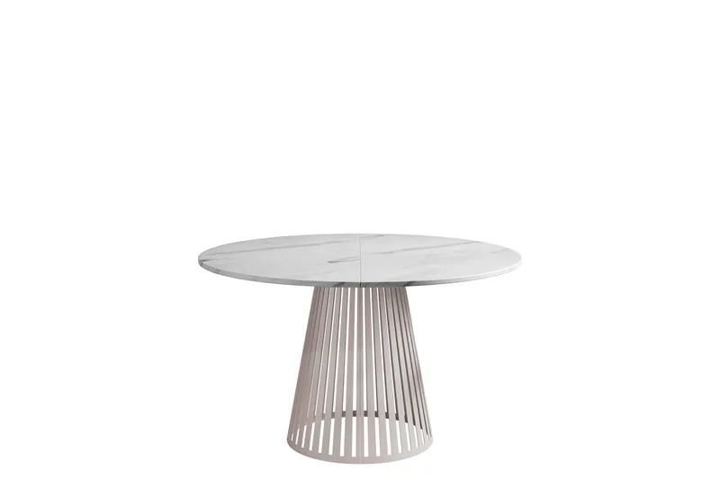 Beylen Matbord 120 cm Rund, Hvit/Beige