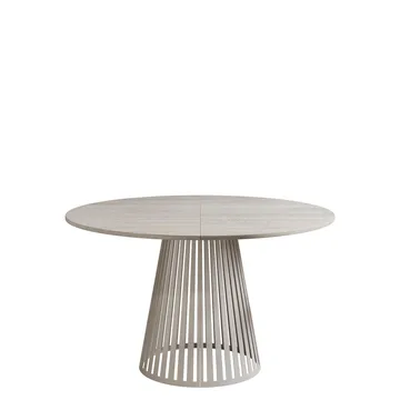 Beylen Rundt Uttrekkbart Spisebord 120–196 cm - beige travertin - Møbler - Bord - Spisebord & kjøkkenbord