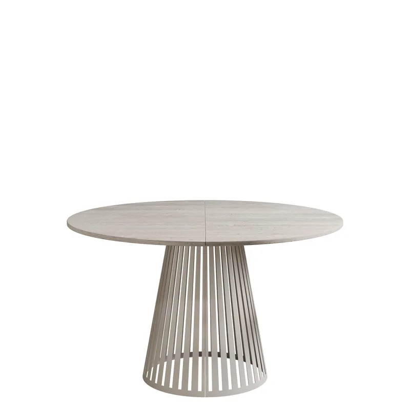 Beylen Rundt Uttrekkbart Spisebord 120–196 cm - beige travertin - Møbler - Bord - Spisebord & kjøkkenbord