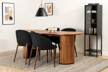 Biana Spisegruppe 200 cm Oval inkl. 4 Kullersbro Stoler - Valnøttbrun/Svart/Brun - Møbler - Bord - Spisegruppe