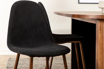 Biana Spisegruppe 200 cm Oval inkl. 6 Pontus Stoler - Valnøttbrun/Svart - Møbler - Bord - Spisegruppe