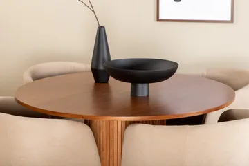 Bianca Matgruppe 110 cm Rund med 4 Berit stoler - Beige - Møbler - Bord - Spisegruppe