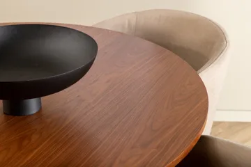 Bianca Matgruppe 110 cm Rund med 4 Berit stoler - Beige - Møbler - Bord - Spisegruppe