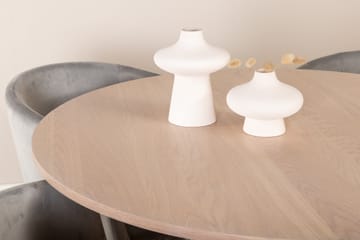 Bianca Matgruppe 110 cm Rund med 4 Berit stoler - Whitewash/Grå - Møbler - Bord - Spisegruppe