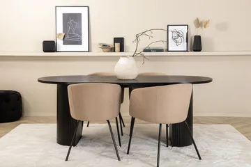 Bianca Matgruppe 200 cm Oval med 4 Berit stoler - Beige - Møbler - Bord - Spisegruppe