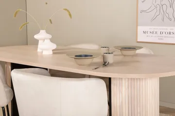 Bianca Matgruppe 200 cm Oval med 4 Berit stoler - Beige - Møbler - Bord - Spisegruppe