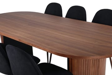 Bianca ovalt spisebord 200 cm med 6 Polar spisestoler - Møbler - Bord - Spisegruppe