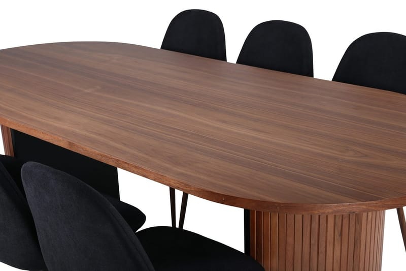 Bianca ovalt spisebord 200 cm med 6 Polar spisestoler - Møbler - Bord - Spisegruppe