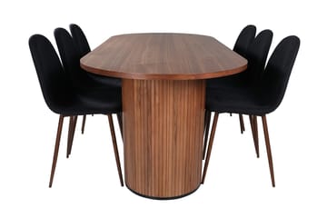 Bianca ovalt spisebord 200 cm med 6 Polar spisestoler - Møbler - Bord - Spisegruppe