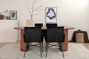 Bianca ovalt Spisebord med 4stk Pippi Spisestol - Møbler - Bord - Spisegruppe