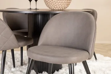 Bianca rundt spisebord med 4 stk. Velvet spisestoler - Møbler - Bord - Spisegruppe