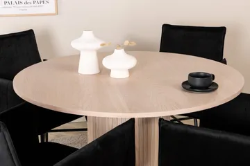 Bianca Rundt Spisebord med 4stk Pippi Spisestol - Møbler - Bord - Spisegruppe