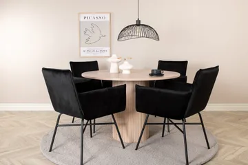 Bianca Rundt Spisebord med 4stk Pippi Spisestol - Møbler - Bord - Spisegruppe