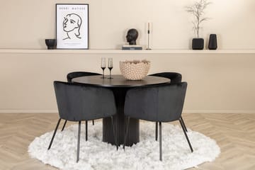 Bianca Spisebord 110 cm Rundt med 4 Berit Armstoler med armlener - Møbler - Bord - Spisegruppe