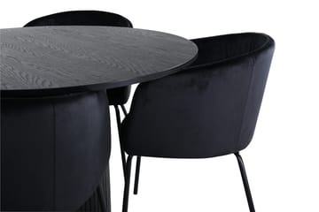 Bianca Spisebord 110 cm Rundt med 4 Berit Armstoler med armlener - Møbler - Bord - Spisegruppe