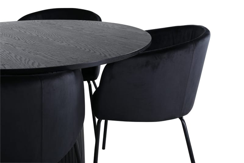 Bianca Spisebord 110 cm Rundt med 4 Berit Armstoler med armlener - Møbler - Bord - Spisegruppe