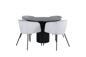 Bianca Spisebord 110 cm Rundt med 4 Berit Armstoler med armlener - Møbler - Bord - Spisegruppe