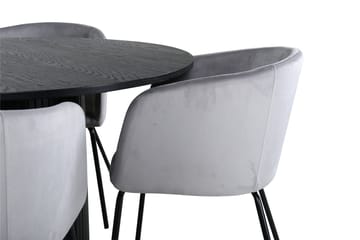 Bianca Spisebord 110 cm Rundt med 4 Berit Armstoler med armlener - Møbler - Bord - Spisegruppe
