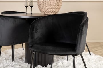 Bianca Spisebord 110 cm Rundt med 4 Berit Armstoler med armlener - Møbler - Bord - Spisegruppe