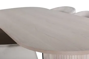 Bianca spisebord 200 cm ovalt med 4 Berit armstoler i fløyel med armlener - Møbler - Bord - Spisegruppe