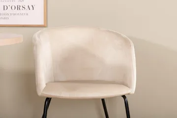 Bianca spisebord 200 cm ovalt med 4 Berit armstoler i fløyel med armlener - Møbler - Bord - Spisegruppe