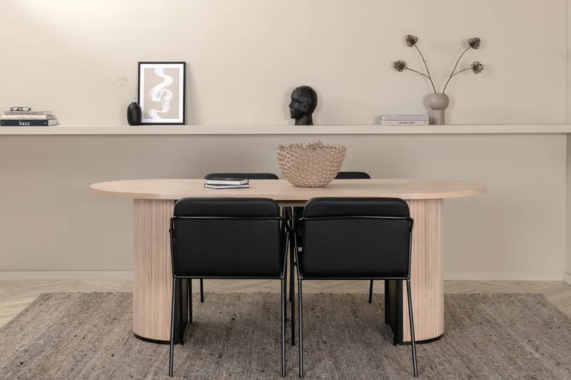 Bianca Spisebord 200 cm Ovalt med 4 Tvista Barstoler - Møbler - Bord - Spisegruppe